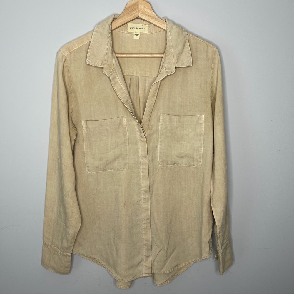 Women’s‎ Cloth & Stone size medium long Sleeve Button-Up Shirt tencel lyocell